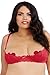 Dreamgirl Women's Plus Size Lace Open Cup Underwire Shelf Bra, Red, 42