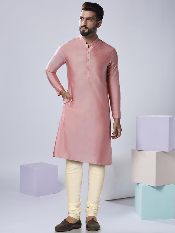 Image of KISAH Men Printed Kurta Jacket Set, Full Sleaves, Knee Length, Straight, Regular Fit, Mandarin Collar Ethnic Wear