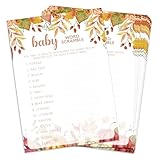 TIRYWT Baby Shower Games Cards, Autumn Word Scramble Game, Thanksgiving Boy or Girl Baby Gender Reveal Party Favors Decorations and Supplies, 25 Pcs Double-Sided - E07