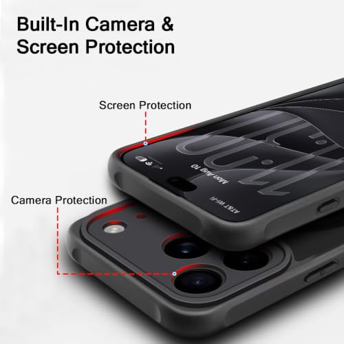 Image of TheGiftKart Hybrid Matte Frosted Translucent Back Cover Case for iPhone 18 Pro Compatible with MagSafe | Shockproof Design | Camera Protection Module | Hard Back Cover Case (PC & TPU, Frost Black)