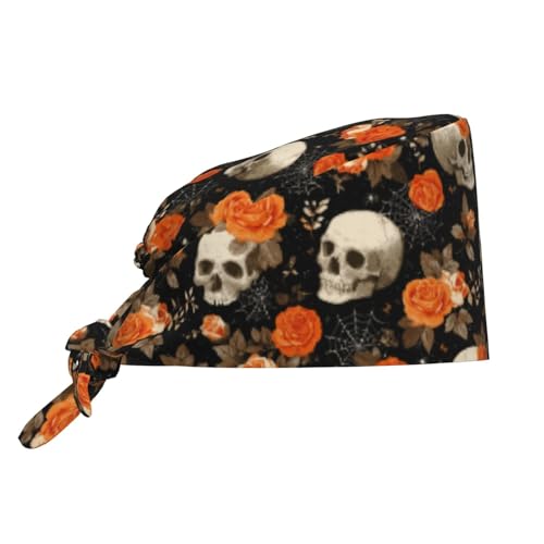 Image of Working Cap Scrub Cap with Sweatband Adjustable Unisex Tie Back Hat for Cleaning Farm Nursing