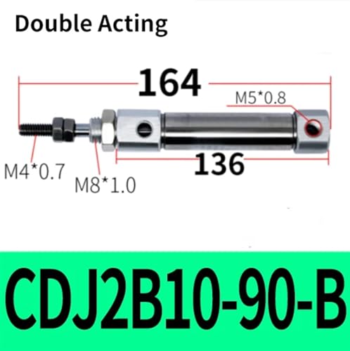 Vérin pneumatique double effet CDJ2B10-15-B compact pour micro-système - 3