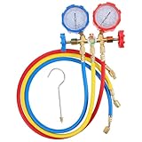 Healifty Refrigerant Meter and Fluoride Filling Hose Set for Car Air Conditioner HVAC Charging with Refrigerant Hose and Refrigerating Gauge for Automotive Ac Maintenance