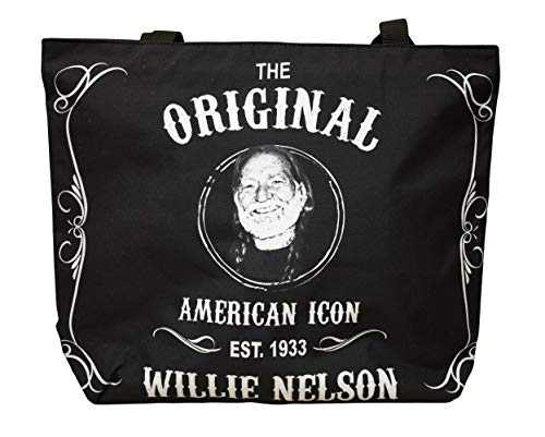 Willie Nelson Large Tote Bag - Black and White Est.