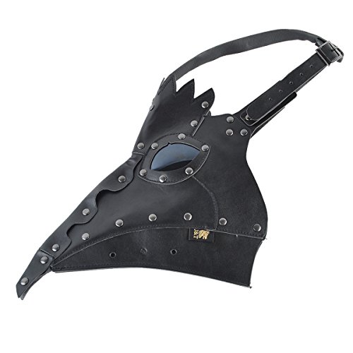 Plague Doctor Mask Birds Long Nose Beak Faux Leather Steampunk Halloween Costume Props Black #TOP4
