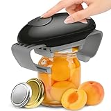 Electric Can Opener,Geichan One Touch Switch Electric Jar Opener,Saves Time and Effort Automatic Electric Bottle Opener for Eliminate Hands and Injured Hand,Seniors, Arthritic, Chef (Black)