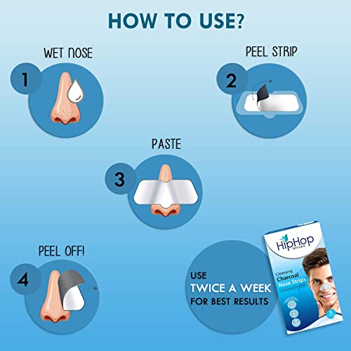 HipHop Skincare Charcoal Nose Strips Men Blackhead Remover (6 Strips) - Image 6