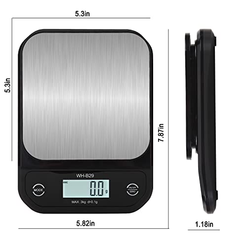 Kago Food Scale - Kitchen Scales Digital Weight Grams And Oz,0.01Oz/0.1G 7Lb/3Kg Waterproof Stainless Steel Weighing Platform For Cooking, Baking,Coffee Scale #TOP1