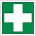 vsafety 31028 am-s"First Aid Logo" First Aid General Sign, autocollant, carré, 150 mm x 150 mm, vert