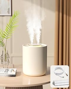 Air Humidifier for Bedroom Baby with Night Light, 1500ML Mini Humidifier for Plants, 1800mAh Rechargeable Car Humidifiers with 9H Auto Shut-Off, 3 Mist Modes, Super Quiet