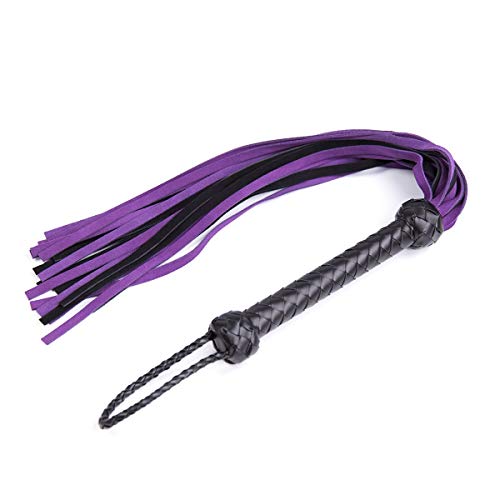 SRXES Purple Horse Riding Crop,Soft Faux Leather Harness Handle Crop Teaching Training Tool