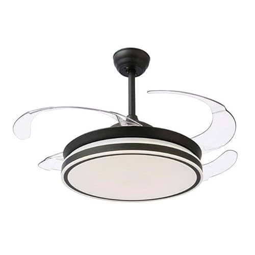 BEL AIR HOME - Ventilador de Techo ASGARD - Motor DC Silencioso - Aspas Desplegables 108CM - Luz LED 36W 3 Temperaturas - Mando a Distancia - Modo Invierno - Blanco (MAX NEGRO)