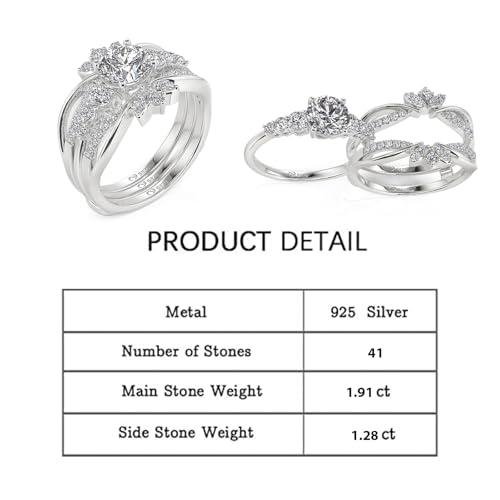 Jeulia Interchangeable Twist Infinity Engagement & Wedding Band Ring Set for Women 925 Sterling Silver Bridal Set with 1.9ct Diamonds Anniversary Promise Gift with Jewelry Box2