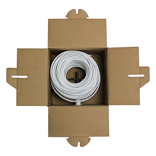 Image of NavePoint Cat6 (CCA), 250ft, White, Solid Bulk Ethernet Cable, 550MHz, 23AWG 4 Pair, Unshielded Twisted Pair (UTP)