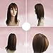BESTLEE 14" Synthetic Hair Mono Hair Topper for Hair Loss Clip in Hair Top Piece with Air Bangs (Thick Style, Light Brown)