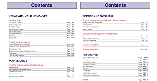 Honda VFR800 V-Tec V-Fours (Haynes Service and Repair Manual)