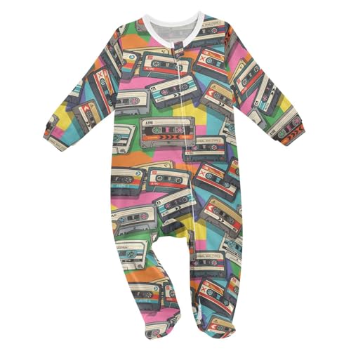 Emelivor Colorful Tapes Baby Newborn Pajamas Outfits Cotton Sleepwear Outfits for Girls Boys Kids