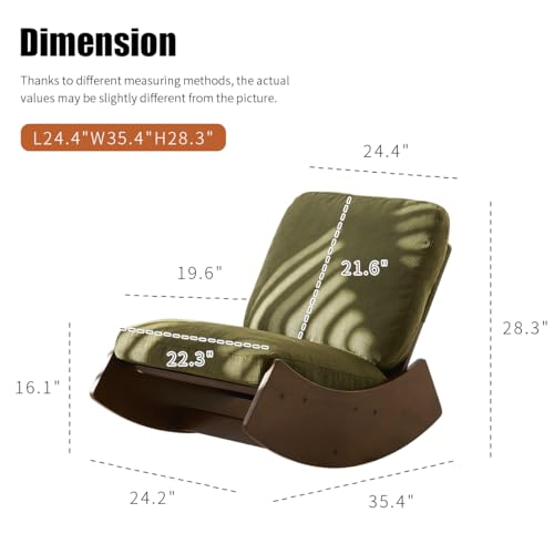Sillón mecedor tapizado plegable verde miniatura 2