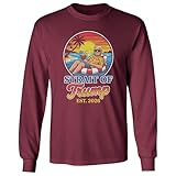 Playful Pathways Strait of Hormuz Graphic Trump-Inspired Retro Long Sleeve T-Shirt (Maroon, 4X-Large)