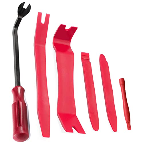 Kitbest Set di 6 Cunei Decorativi per Auto, Strumenti per Lo smontaggio dell'auto, per Rivestimenti Interni, Rivetto di Fissaggio, Strumento a Leva in plastica, Kit di Attrezzi per l'imbottitura del