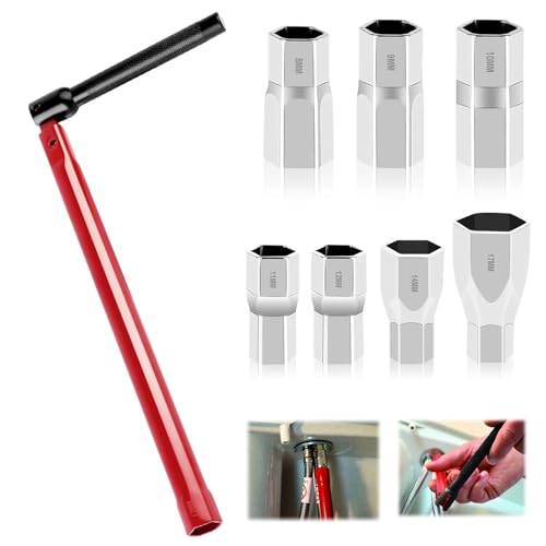Lot de 8 clés à écrou de robinet - Clé de robinet avec griffe - Clé de robinet 8-17 mm - Clé de robinet - Clé à écrou pour robinet de lavabo - Installations sanitaires