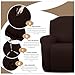 JIVINER 4-Piece Recliner Chair Covers Stretch Jacquard Chair Covers for Reclining Chair Recliner Slipcovers for Living Room Soft Recliner Protector with Pocket (Recliner,Dark Coffee)