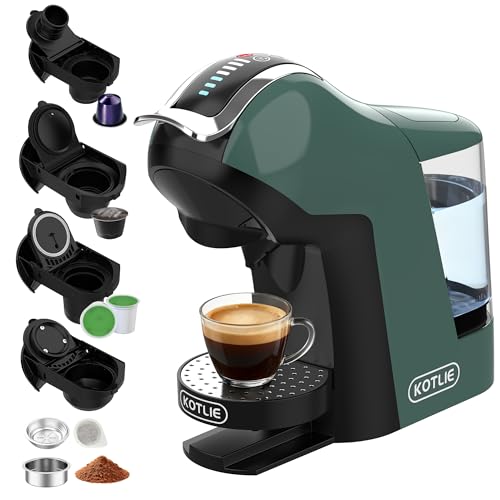 KOTLIE EM-308B Espresso Machine, Single Serve Coffee Maker Compatible with Multiple Capsule Types, Ground Coffee, and ESE Pods, 3 Temperatures, 7 Water Volume Levels, 34 Oz(Green) KOTLIE EM-308B Espresso Machine, Single Serve Coffee Maker Compatible with Multiple Capsule Types, Ground Coffee, and ESE Pods, 3 Temperatures, 7 Water Volume Levels, 34 Oz(Green)