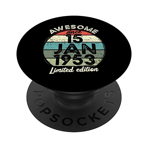 Camiseta de cumpleaños de 70 años, 15 de enero de 1953, 70 cumpleaños PopSockets PopGrip Intercambiable