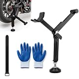 Leve Moto Arrière Portable et Pliable, Béquille de Levage Moto Universelle pour Entretien et Réparation, Support de Roue Arrière avec 1 Paire de Gants en Nitrile, Hauteur Réglable 33 41cm