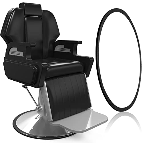 Amylove 2 Pieces Salon Chair Rubber Base Ring 22.8 Inches Salon Equipment Floor Protective Rubber Barber Styling Chair Hydraulic Black Base Ring Gasket Ring Base #TOP5