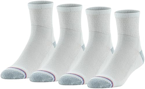 MediPeds Women's Quarter Cushioned Non-Binding Blister-Resistant Socks (4-Pack)