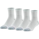 MediPEDS Women's Diabetic Quarter Socks with Nanoglide, 4 Pack, White with Pink, Shoe Size: 5-10