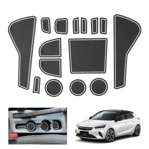 GAFAT Kompatybilne z Opel/Vauxhall Corsa F 2020-2024 2025 (Hamulce manualne) Antypoślizgowe dywaniki, dywaniki gumowe Corsa F 2024 na środkową konsolę i szwy drzwi [Nie dotyczy automatycznych i EV