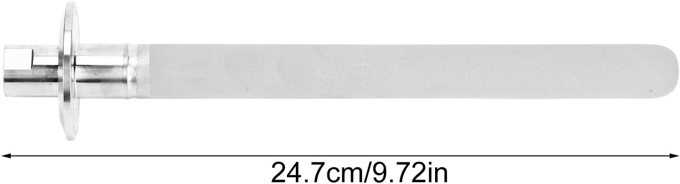 8in Stainless Steel Aeration Stone for Brewing,Bubble Stone,Home Brew Diffusion Stone,Carbonation and Oxygenation,Comes With 1/4in Npt Female Gas Inlet,for Homebrewing and Beer Enthusiasts