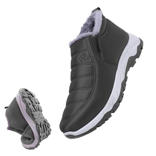 Dirfuny Ankle Snow Boots - Anti-Slip Waterproof Winter Shoes,Ankle Boots for Women and Men, Fashion Boots with Lined, Slip on Boots for Indoor and Outdoor