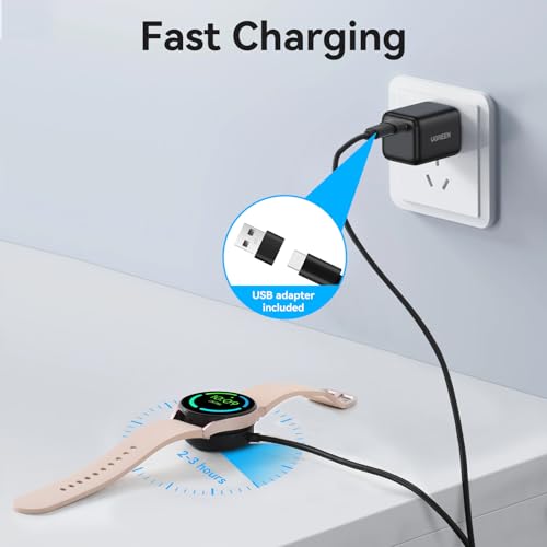 ELUTENG Charger for Samsung Galaxy Watch 7 6 5 4 3.3FT/1M USB C Wireless Charging Cable Dock with USB Adapter Magnetic Charger Cable Cord for Galaxy Watch 6 Classic 5 Pro 4 Classic Ultra Active 2 - Thumbnail 5
