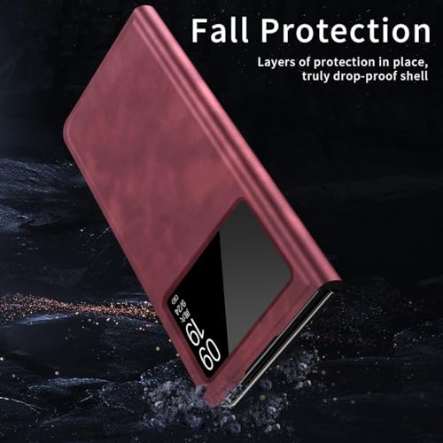 Protection Xiaomi Mi Mix Fold 2 rouge, coque rigide fine antichoc avec support de visionnage - 3