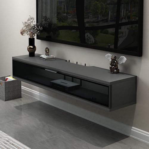 KLYDBMYT Floating Tv Cabinet for Wall White Mueble Flotante para Tv Floating Entertainment Center Modern Tv Shelf Stands,(Modern Floating TV Stand with Drawers, Wall-Mounted Entertainment Center, Gr