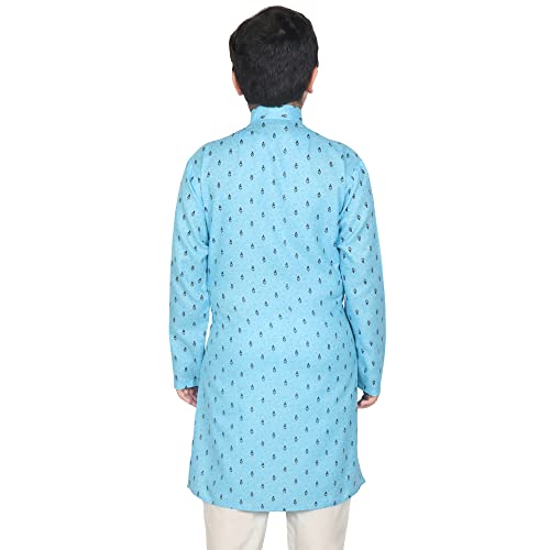 Image of SG YUVRAJ Printed Cotton Kurta For Boys