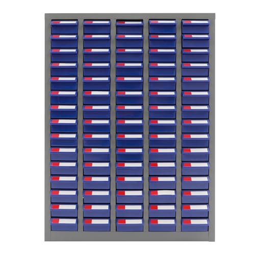 Parts Cabinet, 75 Drawers Bolt and Nut Tool Storage Cabinet, Nuts and Bolts Storage Organizer for Garage Warehouse, Part Organization Shelves with Cold-Rolled Steel Material for Tool Hardware (Blue)