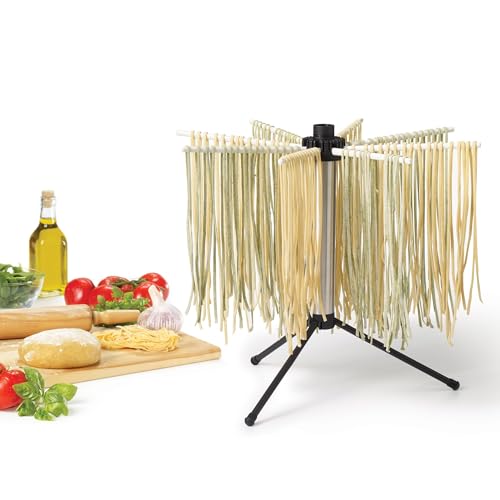 Starfrit Pasta Drying Rack – Rotating Top for Even Drying – Compact Foldable Design – Non-Slip Expandable Feet – Holds up to 5 lb of Pasta – Ideal for Spaghetti and Fettuccine by Starfrit - Used condition - CA$10.42