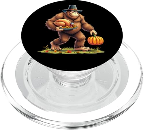 Bigfoot Pavo Peregrino Divertido Día de Acción de Gracias Humor PopSockets PopGrip para MagSafe
