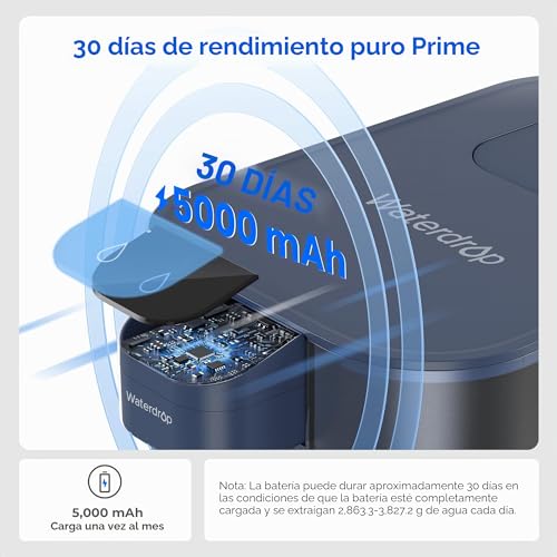 Miniatura 8 de Waterdrop Mega Jarra Eléctrica Con Filtro De Agua Con Filtro De 3 Meses, Sistema De Filtro De Agua Para Encimera De 6l, Reduce Cloro, Plomo, Mercurio, Reduce Pfas, Pfoa Pfos, 757 Litros, Azul