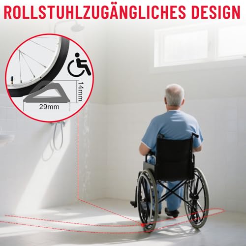 Hzetuu Schwallschutzleiste Dusche Selbstklebend - Flexibler Silikon Wasserstopper & Duschschwelle für den Boden, Barrierefreier Schwallschutz für Nass-Trocken-Trennung in Bad & Küche, Rollstuhlgerecht