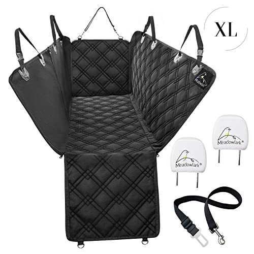 Meadowlark Xl Premium Hammock Dog Car Seat Cover Back Seat, Dog Cover Car Seat Protector, Non-Slip, Dog Stuff, Anti Shock, Water Repellant, Pet Car Seat Cover For Dogs W/ Seat Belt & 2 Headrest Covers #TOP1