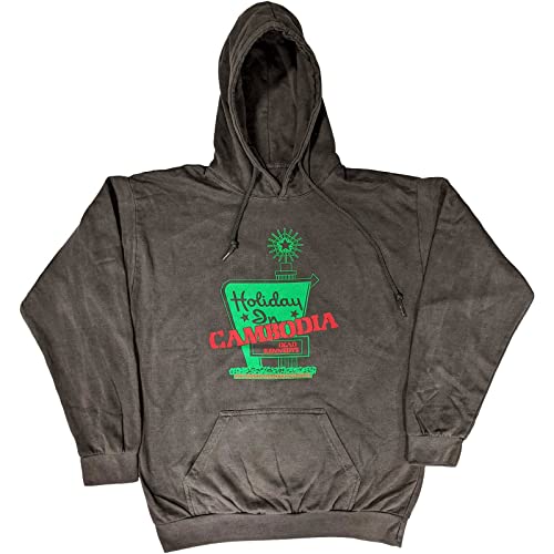 Image of Dead Kennedys Hoodie Holiday in Cambodia Official Unisex Charcoal Grey Pullover XL