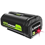 Koedsion 40V 6000mAh Lithium-Ion Battery Replacement for Ryobi 40v Battery, OP4020, OP4060, OP4040, OP4050. High Capacity Compatible with Ryobi 40-Volt HP Cordless Power Tools and Chargers