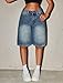 oyyniis Girl's Jean Shorts Vintage Wash Cute Y2K Mid Waist Straight Leg Denim Shorts Trendy Teen Girls Fashion