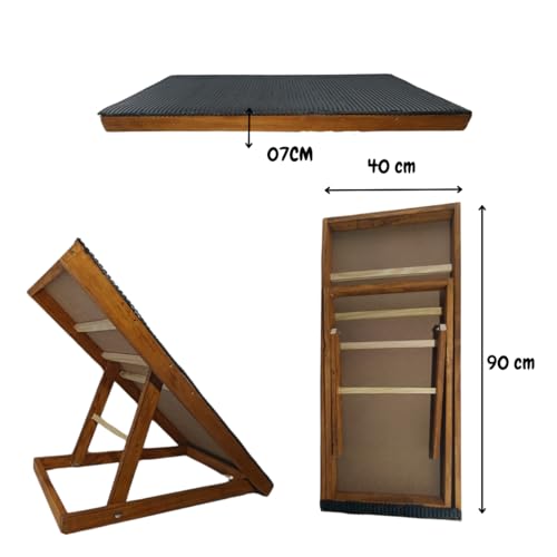 Luma Pet, Rampa Pet Ajustável Antiderrapante Madeira Gato e Cachorro Média Verniz