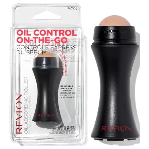 Face Roller by Revlon, Oily Skin Control for Face Makeup, Oil Absorbing, Volcanic Reusable Facial Skincare Tool for At-Home or On-the-Go Mini Massage
